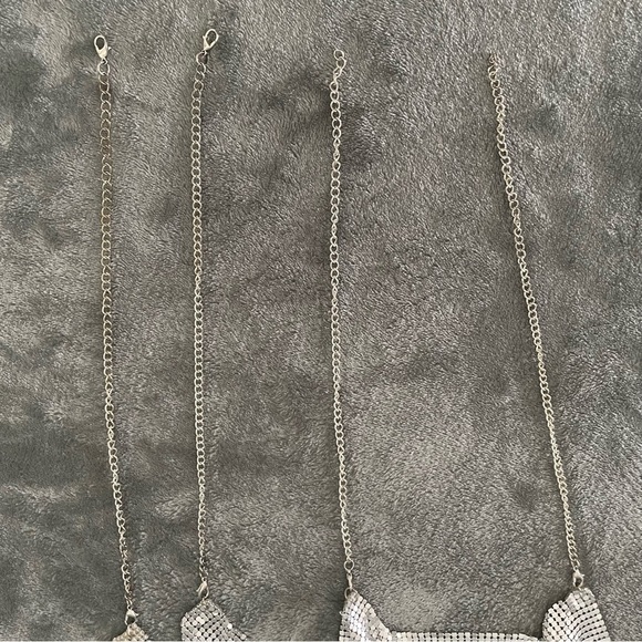 Metallic Silver Chainmail Halter Top One Size Party Festival Y2K - Picture 8 of 12